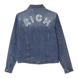 John Richmond Giubbino In Denim Tinta Unita con Stampa per Bambino RBP25156GB BLU JOHN RICHMOND 