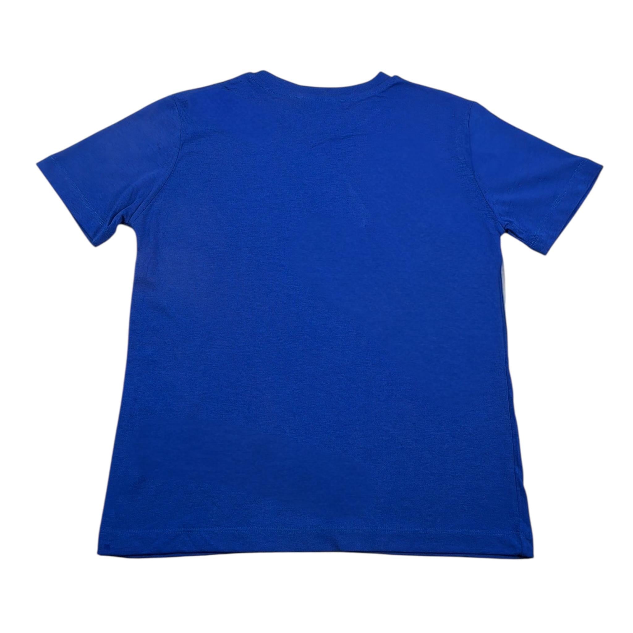 Neil Barrett T-Shirt tinta unita con Stampa Cobalto per Bambino 0379 COBALTO NEIL BARRETT 