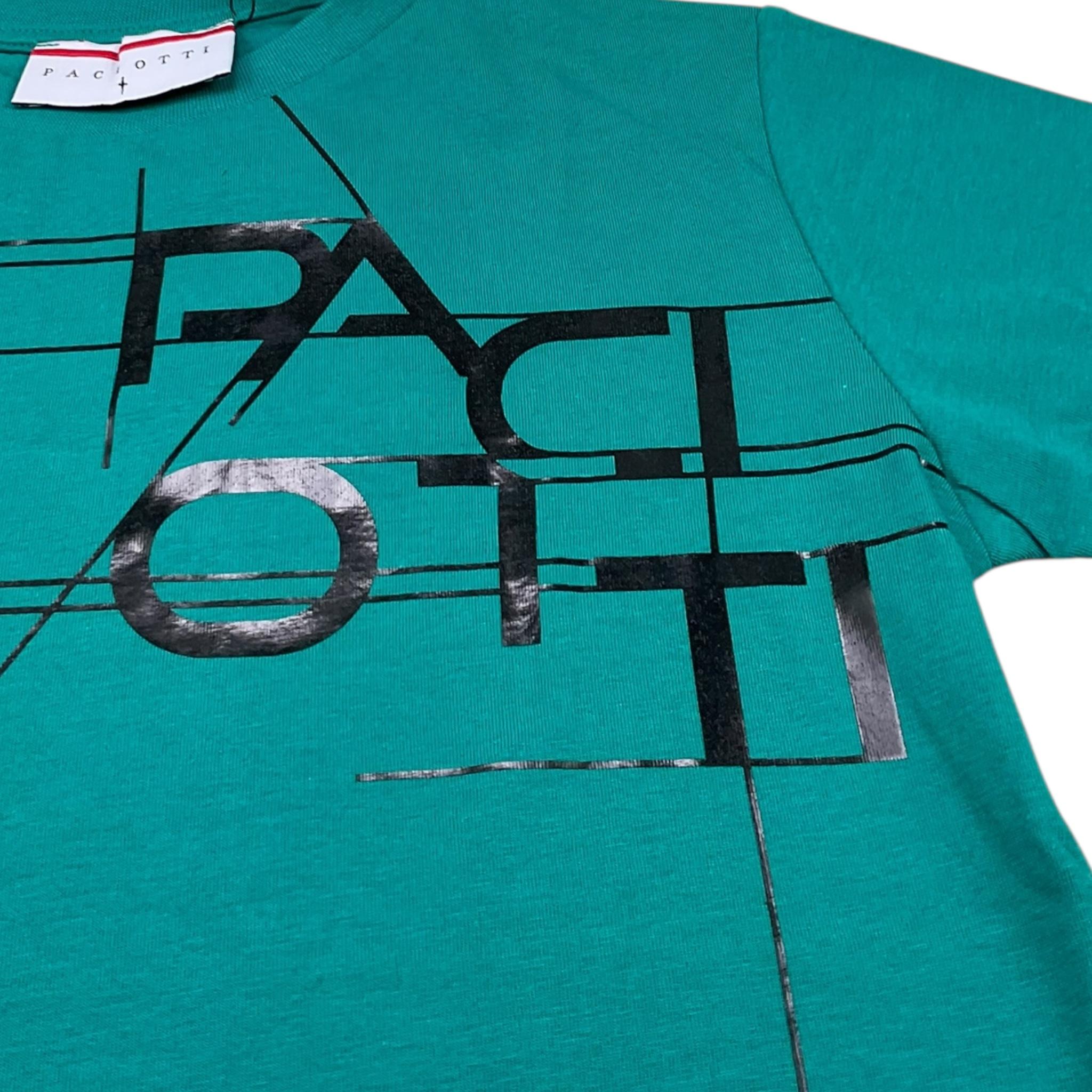 Cesare Paciotti T-Shirt Girocollo Tinta Unita con Stampa per Bambino TSP5165J VERDE CESARE PACIOTTI 