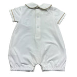 Le Bebe Pagliaccetto Mezza Manica Tinta Unita con Stampa per Neonato LBB5288 BIANCO LE BEBE 