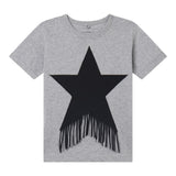 Stella Mccartney T-Shirt Girocollo Tinta Unita con Stampa per Bambina TV8C91 GRIGIO STELLA McCARTNEY 