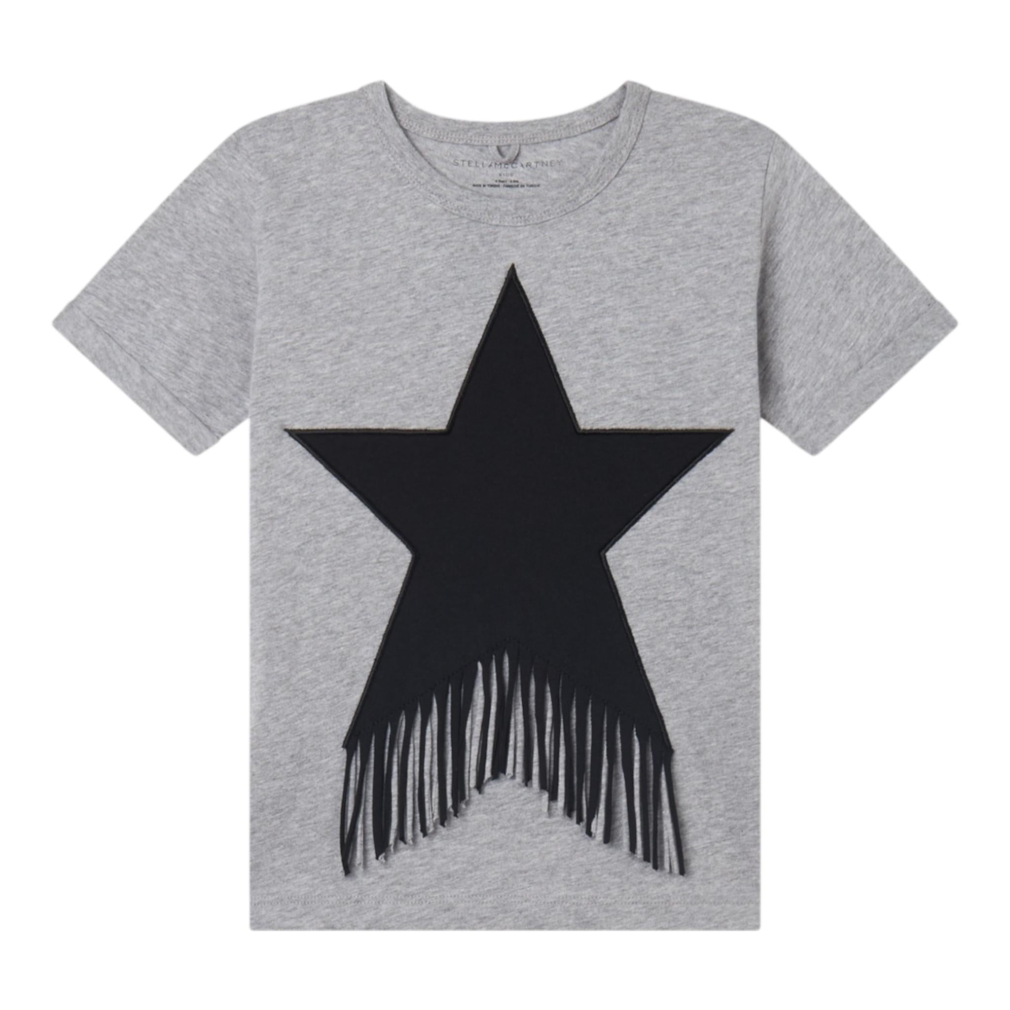 Stella Mccartney T-Shirt Girocollo Tinta Unita con Stampa per Bambina TV8C91 GRIGIO STELLA McCARTNEY 