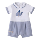 Minibanda Pagliaccetto Mezza Manica Bicolore per Neonato 3B688 BIANCO/BLU MINIBANDA 