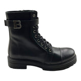 BALMAIN stivale basso tinta unita con lacci e logo Nero per Bambina BV0A56 NERO BALMAIN 