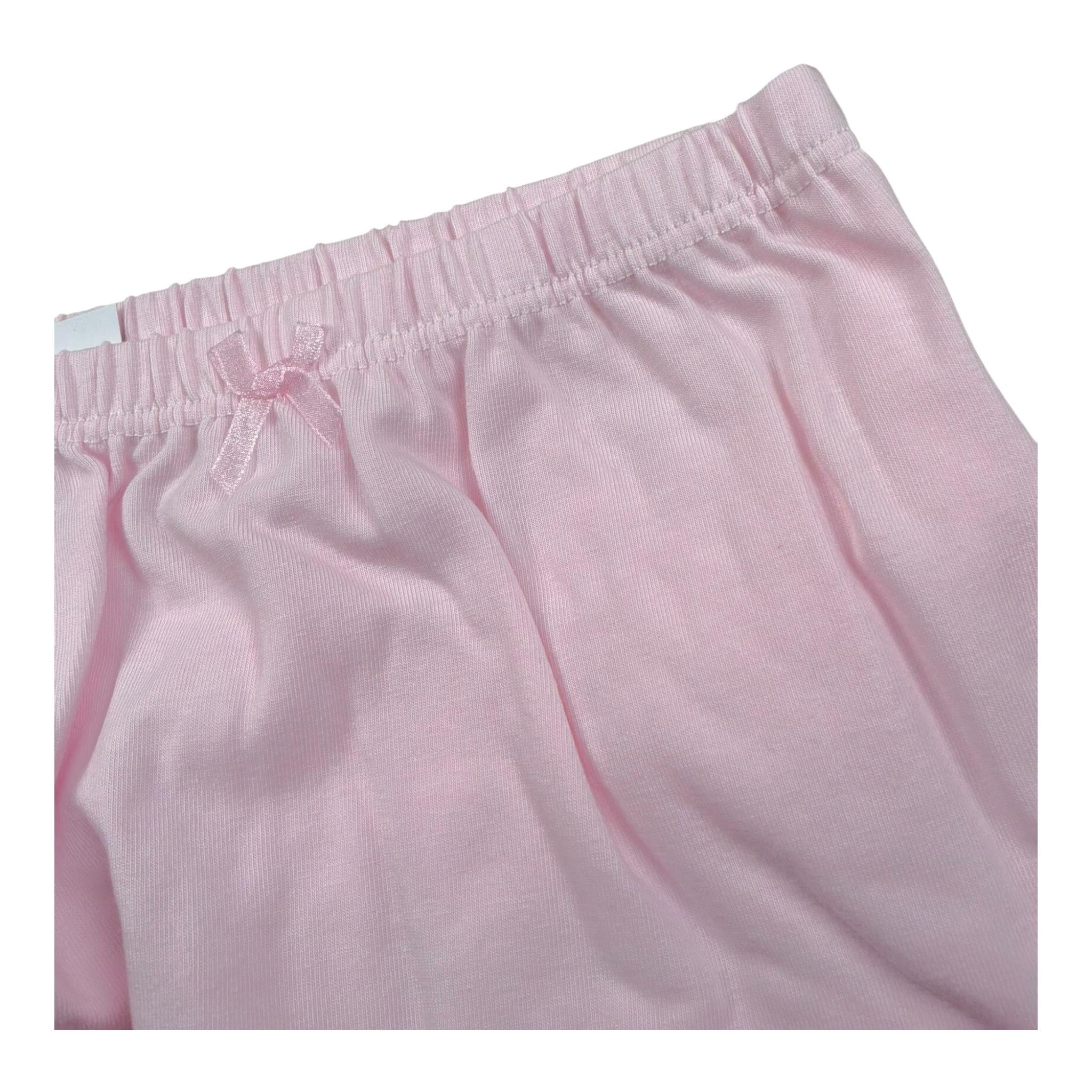 Calamaro Coulotte Tinta Unita con Ricami per Neonata 17261 ROSA CALAMARO 