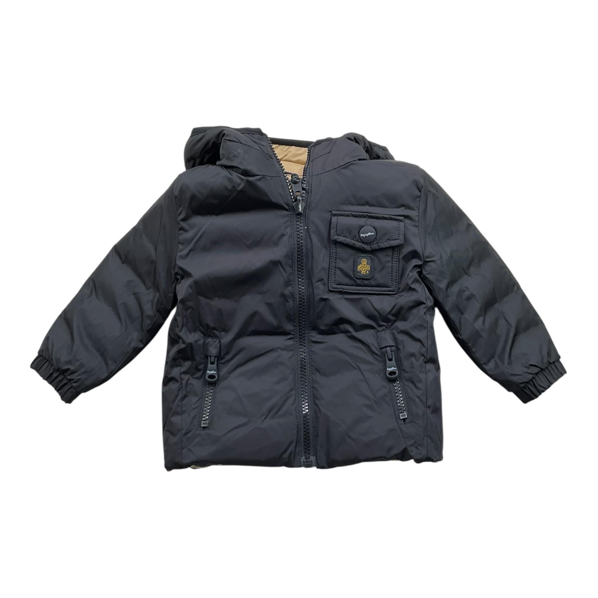 REFRIGIWEAR giubbino tinta unita con zip e cappuccio reversibile Nero/beige per Neonato RWN825 NERO/BEIGE REFRIGIWEAR 