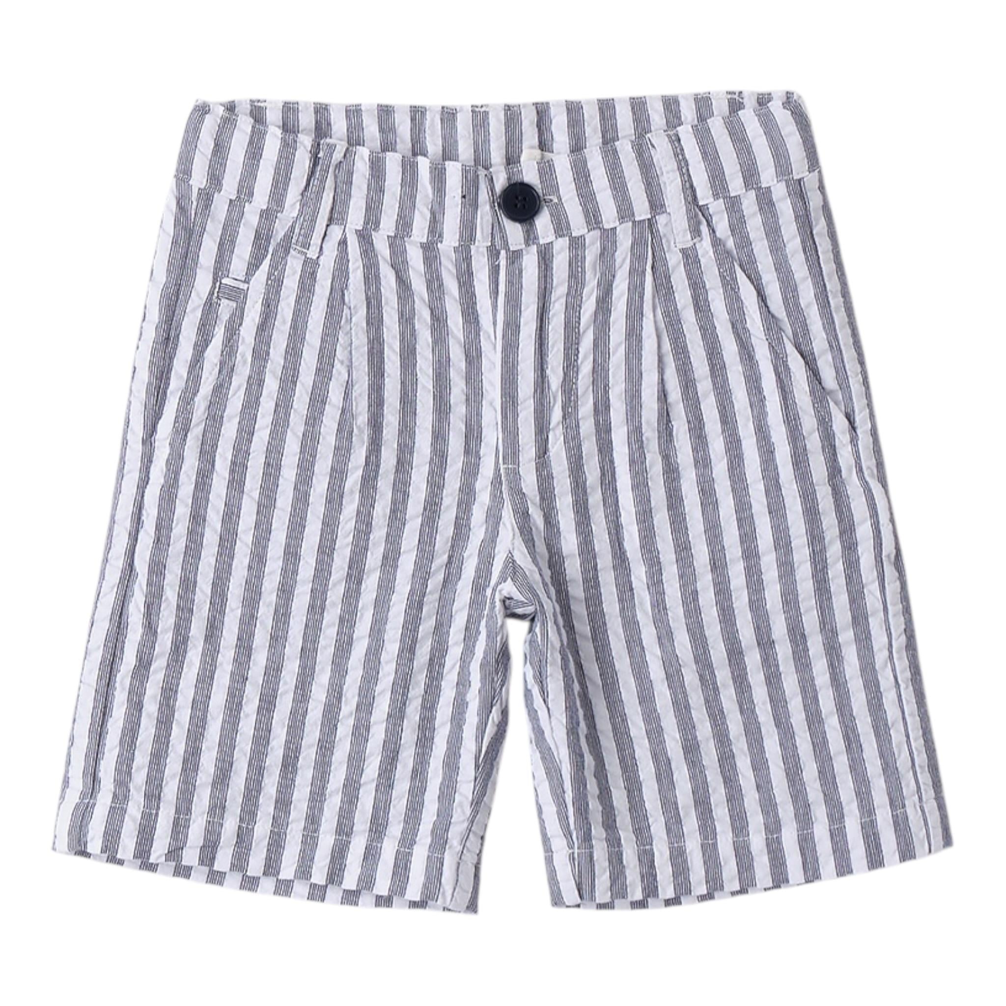 Sarabanda Bermuda Bicolore con Fantasia A Righe per Bambino 0B152 BIANCO/GRIGIO SARABANDA 