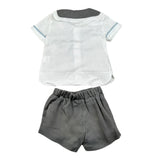 La Stupenderia Completo 2 Pezzi Camicia-Bermuda Bicolore per Neonato TBCT51 GIALLO/GRIGIO LA STUPENDERIA 
