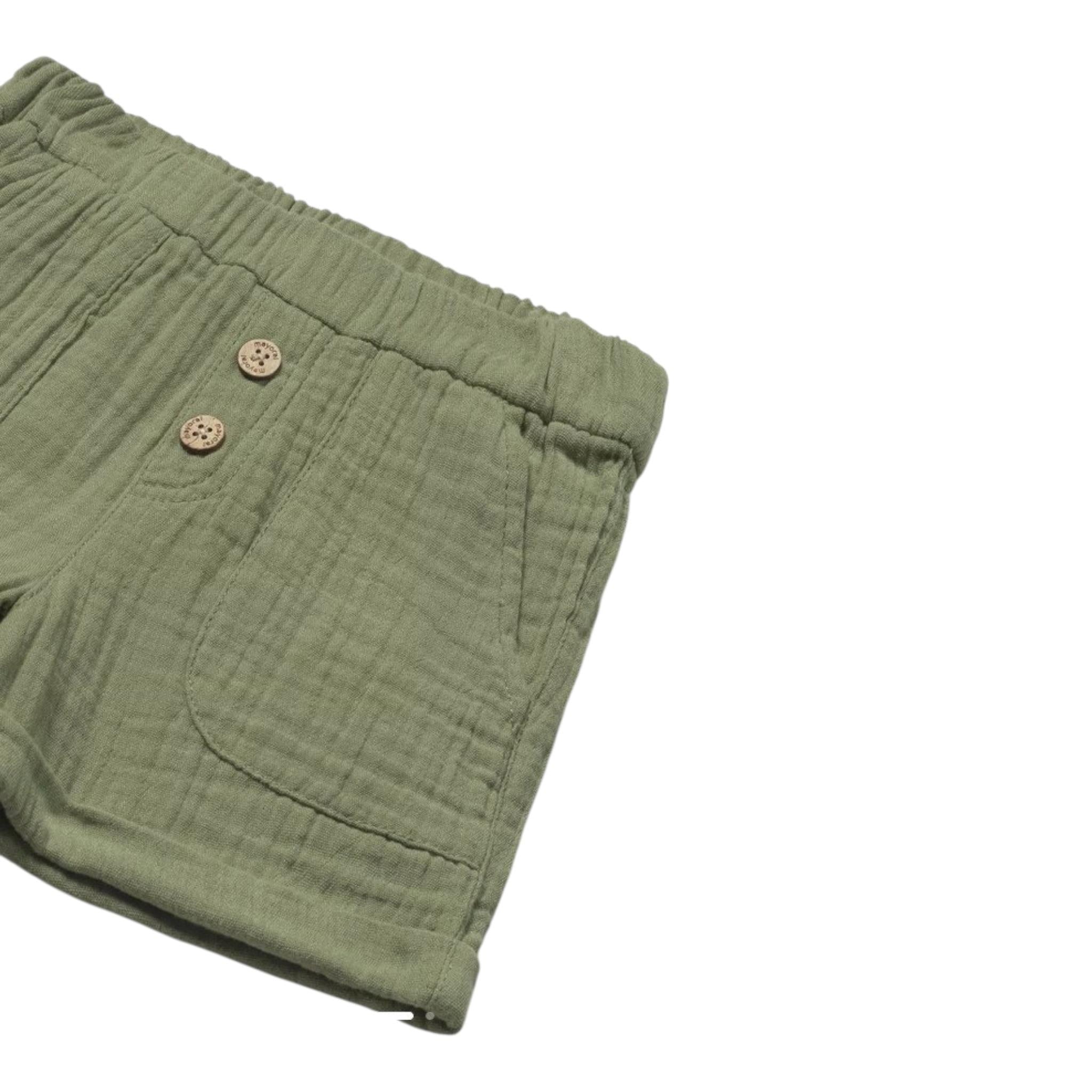 Mayoral Bermuda Tinta Unita con Elastico In Vita per Neonato 1241X VERDE MAYORAL 