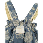 Coco' Et Mama' Salopette Tinta Unita con Ricami per Bambina MAIAJ AZZURRO COCO' ET MAMA' 