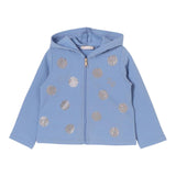 LIU JO felpa con zip e cappuccio tinta unita con brillantini Azzurro per Bambina KF4058 AZZURRO LIU JO 