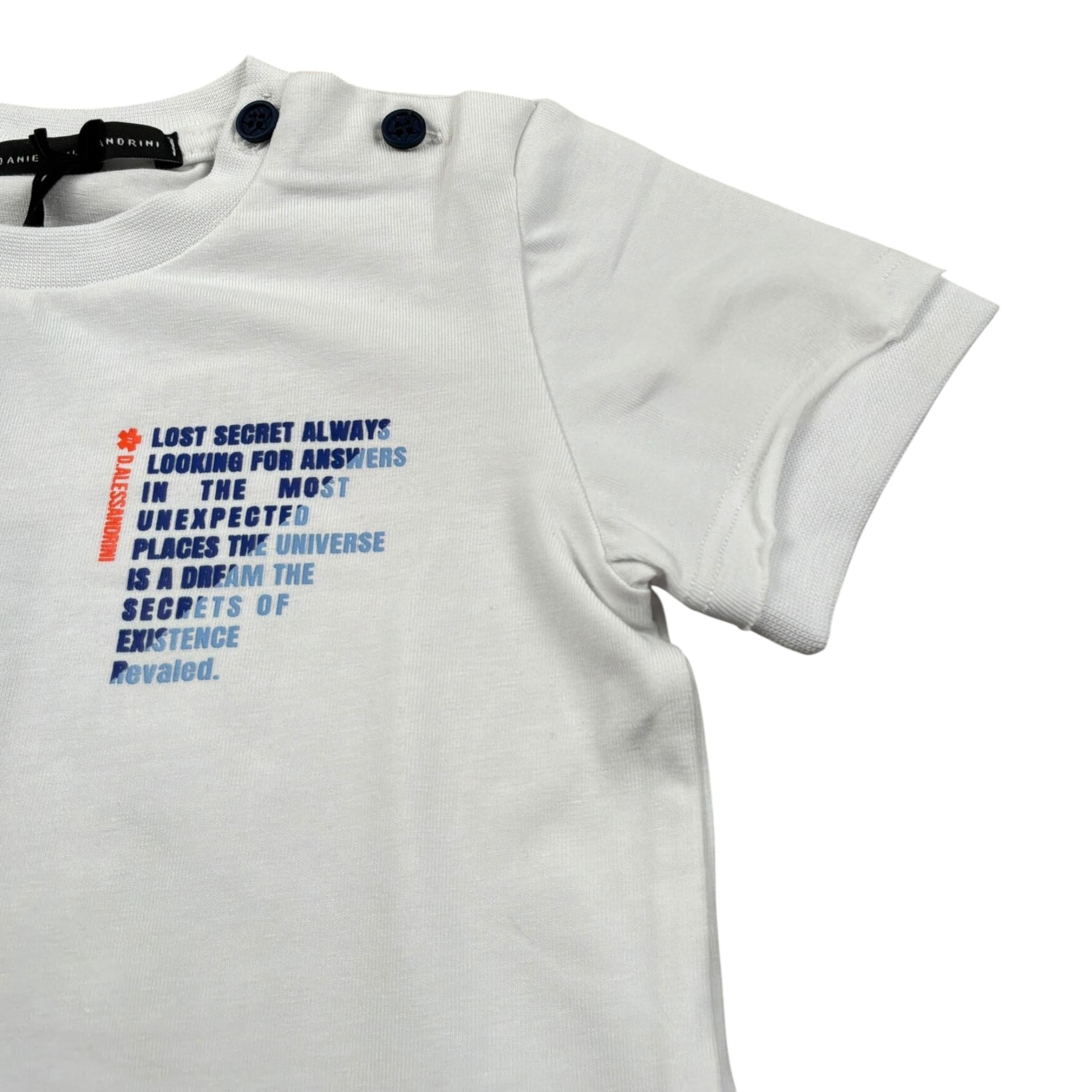 Daniele Alessandrini T-Shirt Girocollo tinta unita con Stampa Bianco per Neonato 1296M0816 BIANCO DANIELE ALESSANDRINI 