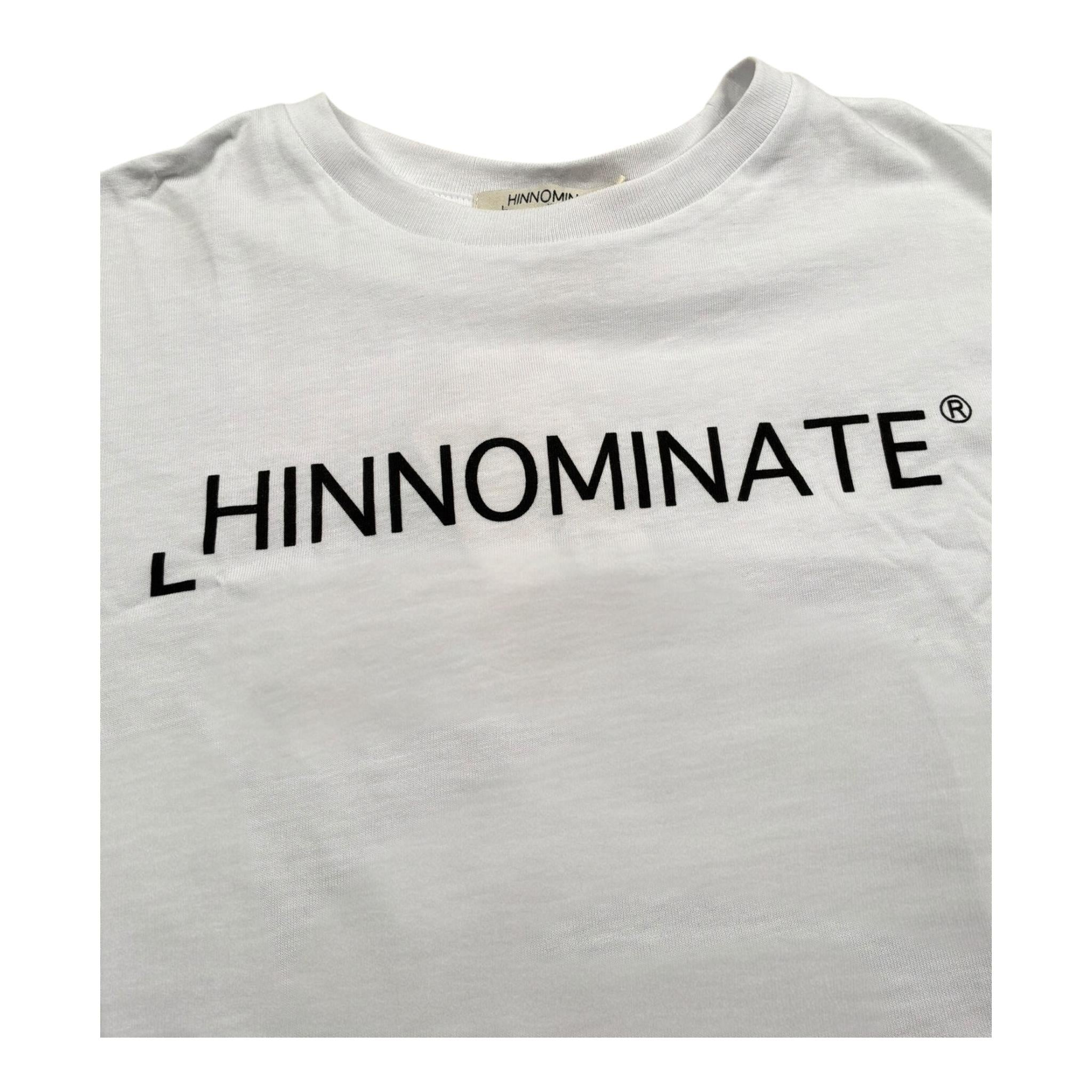 Hinnominate T-Shirt Crop Girocollo Tinta Unita con Stampa per Bambina 3646MY00017 BIANCO HINNOMINATE 