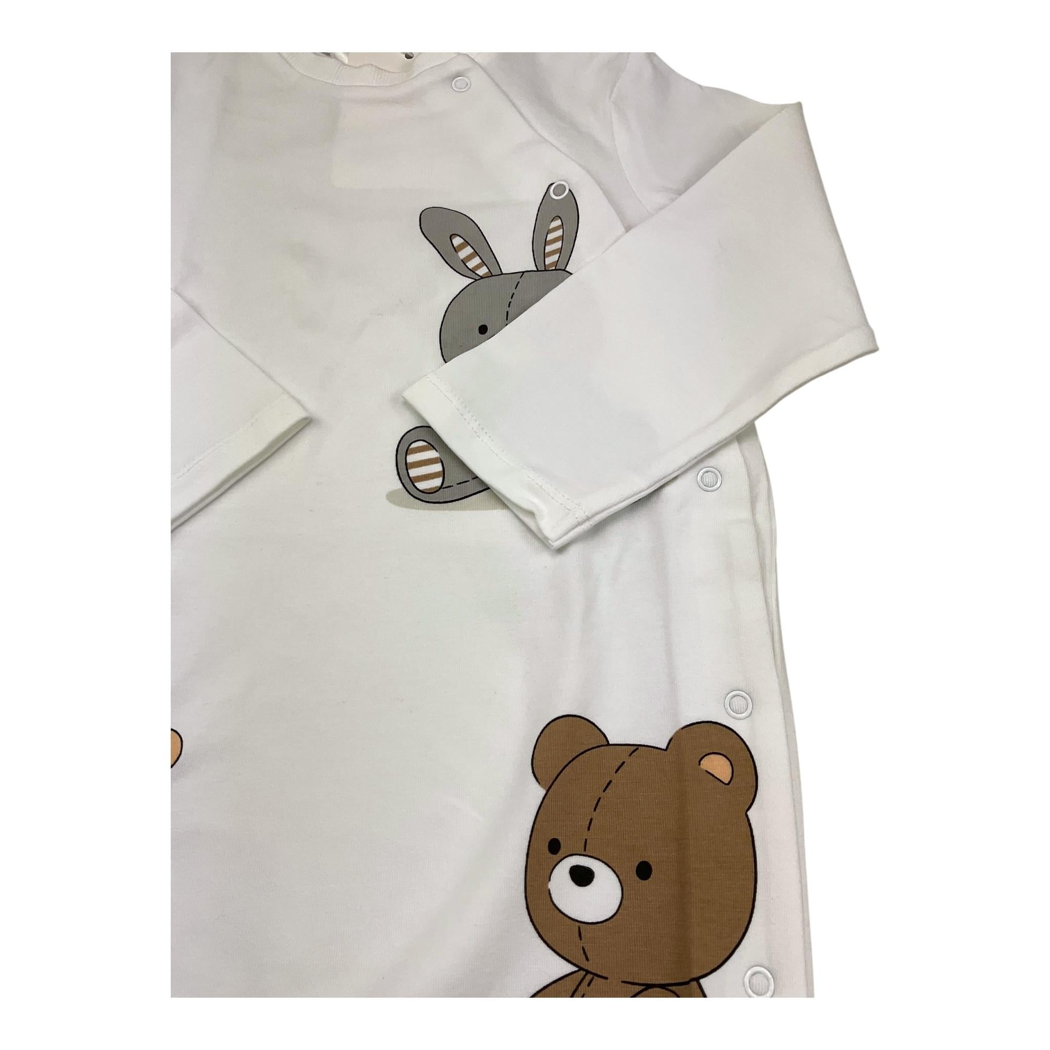 Mayoral Tutina Manica Lunga Tinta Unita con Stampa Orsi per Neonato TTMM BIANCO MAYORAL 