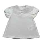 M+E' T-Shirt Tinta Unita con Colletto per Bambina UE1773X BIANCO M+E' 