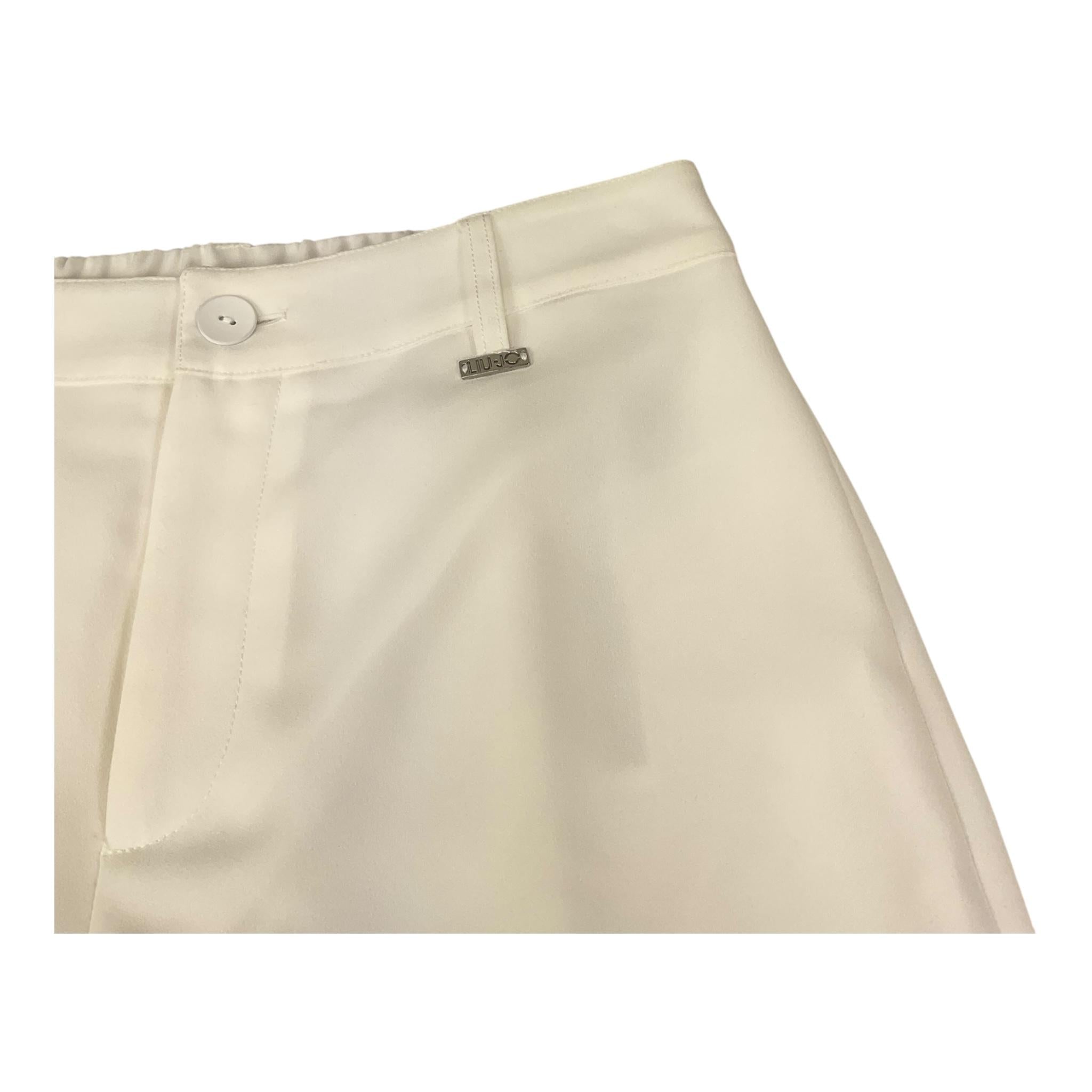 Liu Jo Pantalone Tinta Unita con Elastico In Vita E Trasparenze per Bambina GA5212 BIANCO LIU JO 