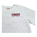 Saint Barth T-Shirt Girocollo Tinta Unita con Stampa per Bambino 00840L BIANCO SAINT BARTH 