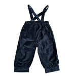 Mini Banda Pantalone Tinta Unita In Velluto con Bretelle per Neonato 3A636 BLU MINI BANDA 