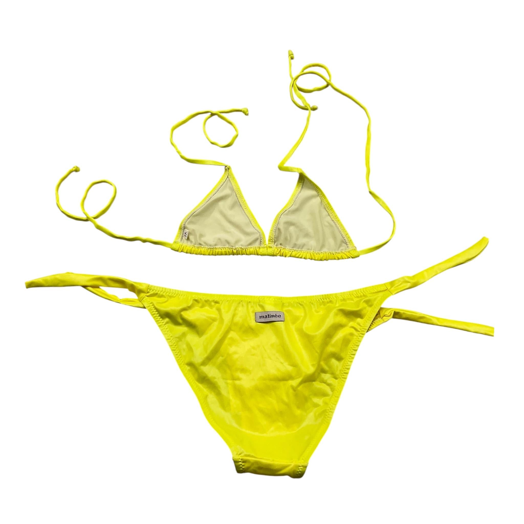 Matinée Costume 2 Pezzi Triangolo-Slip Tinta Unita  per Bambina CC3020 GIALLO MATINÉE 