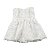 Juliana Abito tinta unita con Ricami Bianco per Neonata 25144 BIANCO JULIANA 