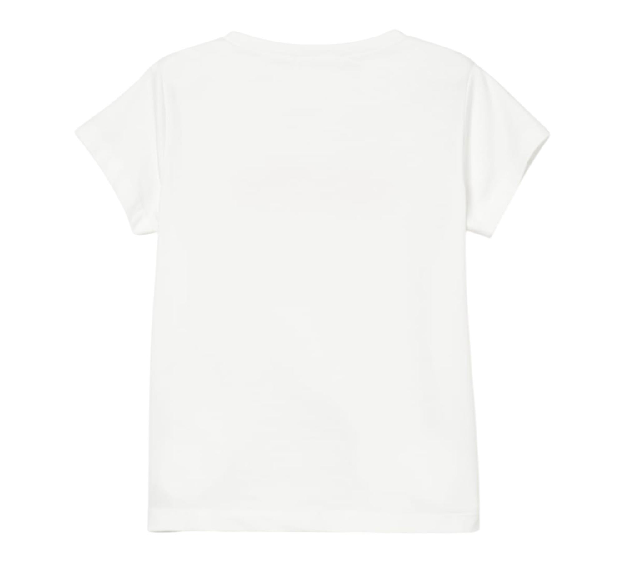 Liu Jo T-Shirt Girocollo Tinta Unita con Brillantini per Bambina KA5081X BIANCO LIU JO 