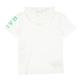 Balmain Felpa Tinta Unita Mezza Manica con Cappuccio per Bambino BU9P51 BIANCO BALMAIN 