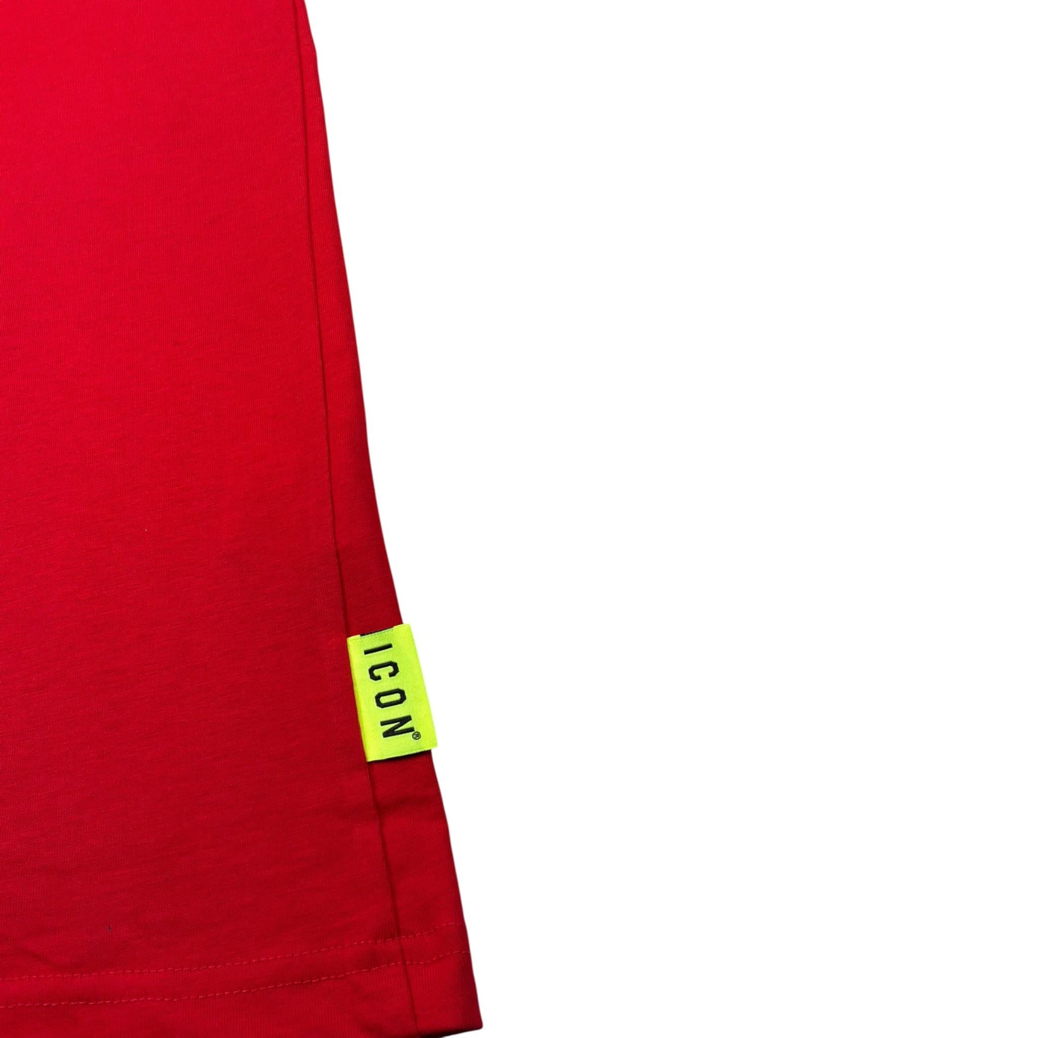 Icon T-Shirt Girocollo Tinta Unita con Logo per Bambino IBKS00489 ROSSO ICON 