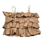 Fun & Fun Top Tinta Unita con Balze per Bambina FNJTP17097 BEIGE FUN & FUN 