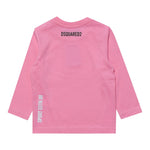 DSQUARED2 shirt girocollo tinta unita con stampa logo Rosa per Neonata DQ1879 ROSA DSQUARED2 