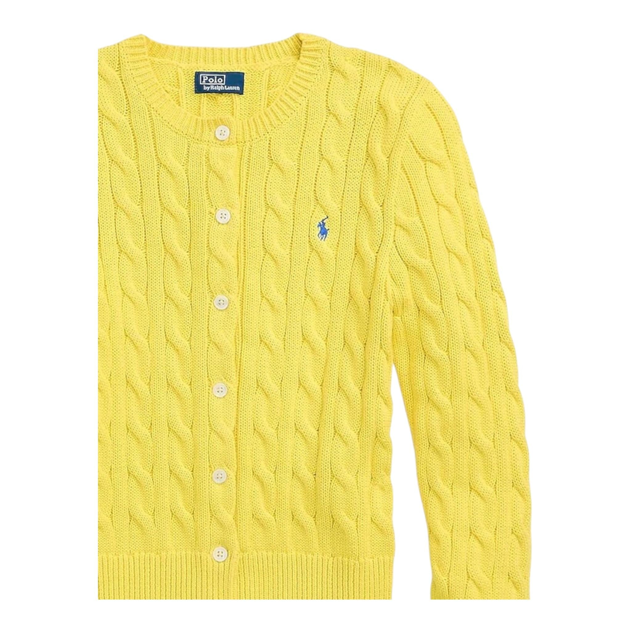 Ralph Lauren Cardigan Tinta Unita con Trecce per Bambina 312543047066 GIALLO RALPH LAUREN 