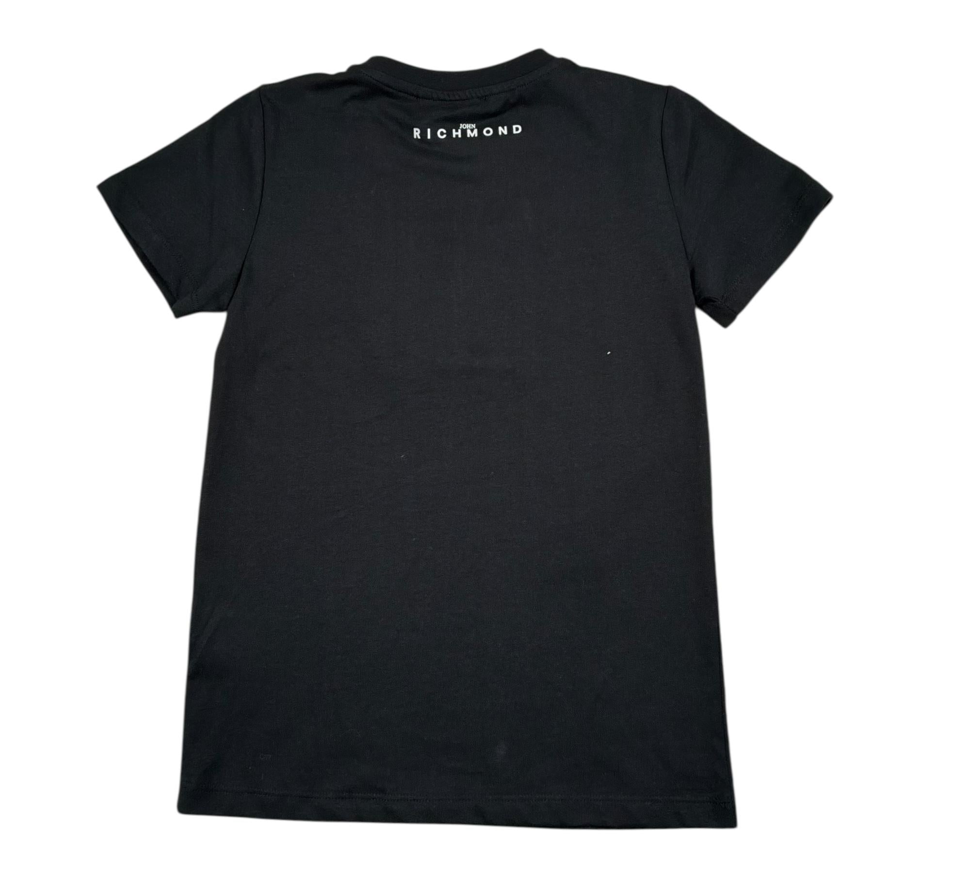 John Richmond T-Shirt Girocollo Tinta Unita con Logo per Bambino RBP26004TS NERO JOHN RICHMOND 