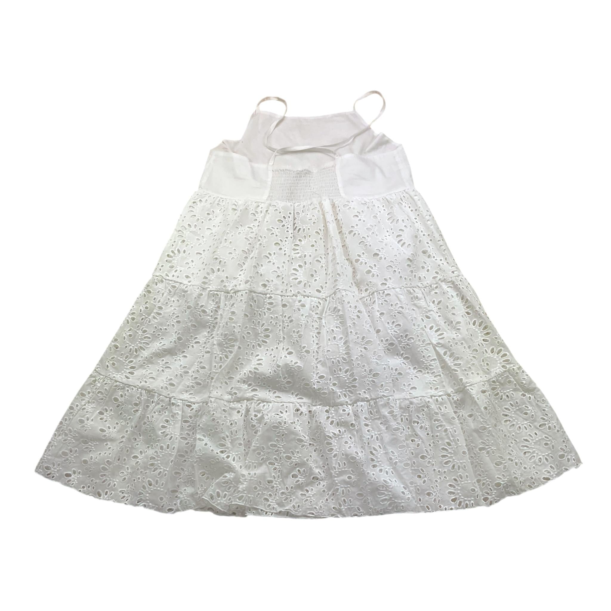 4Giveness Abito Tinta Unita Traforato per Bambina FGCG3992 BIANCO 4GIVENESS 