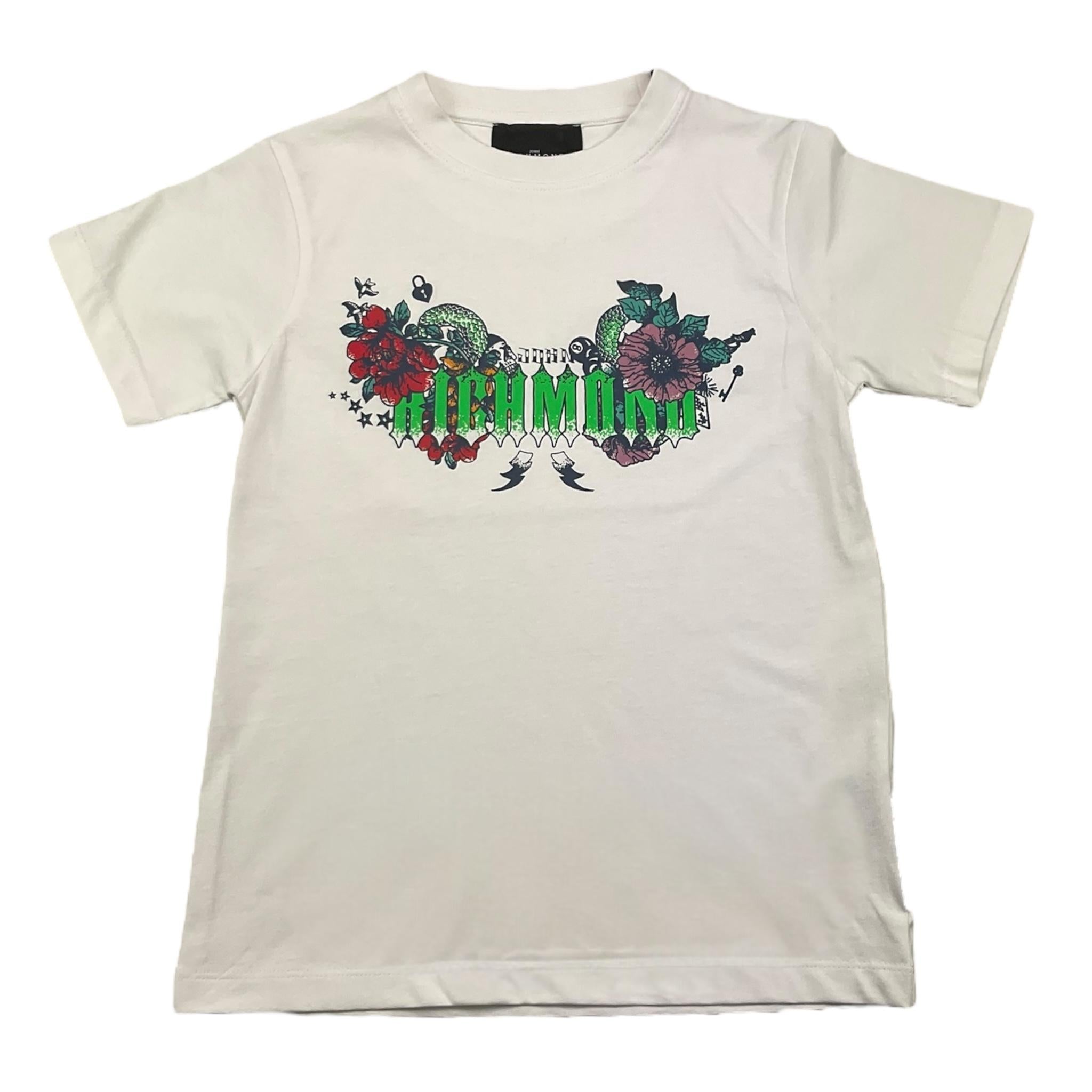 JOHN RICHMOND t-shirt girocollo tinta unita con stampa Bianco per Bambino RGA25103TS BIANCO JOHN RICHMOND 