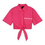 Marc Ellis Camicia Modello Crop Tinta Unita con Logo per Bambina JMJSH14155 FUXIA MARC ELLIS 