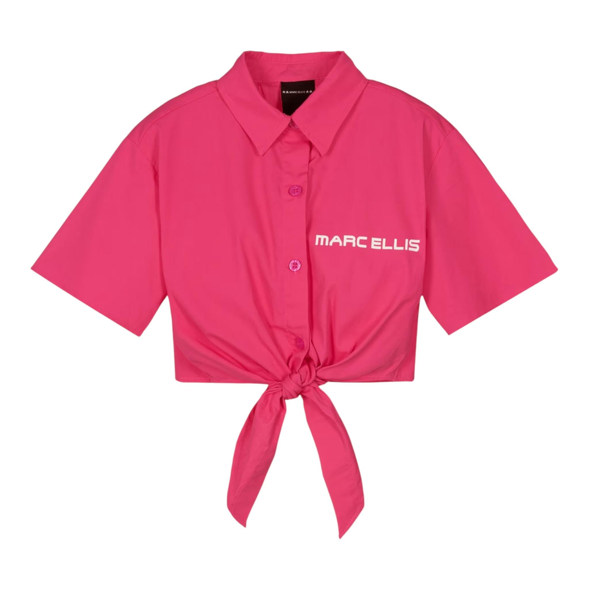 Marc Ellis Camicia Modello Crop Tinta Unita con Logo per Bambina JMJSH14155 FUXIA MARC ELLIS 