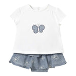 Mayoral Completo 2 Pezzi T-Shirt-Gonna con Coulotte Bicolore per Neonata IG0IG02906XPANNAX BIANCO/AZZURRO MAYORAL 