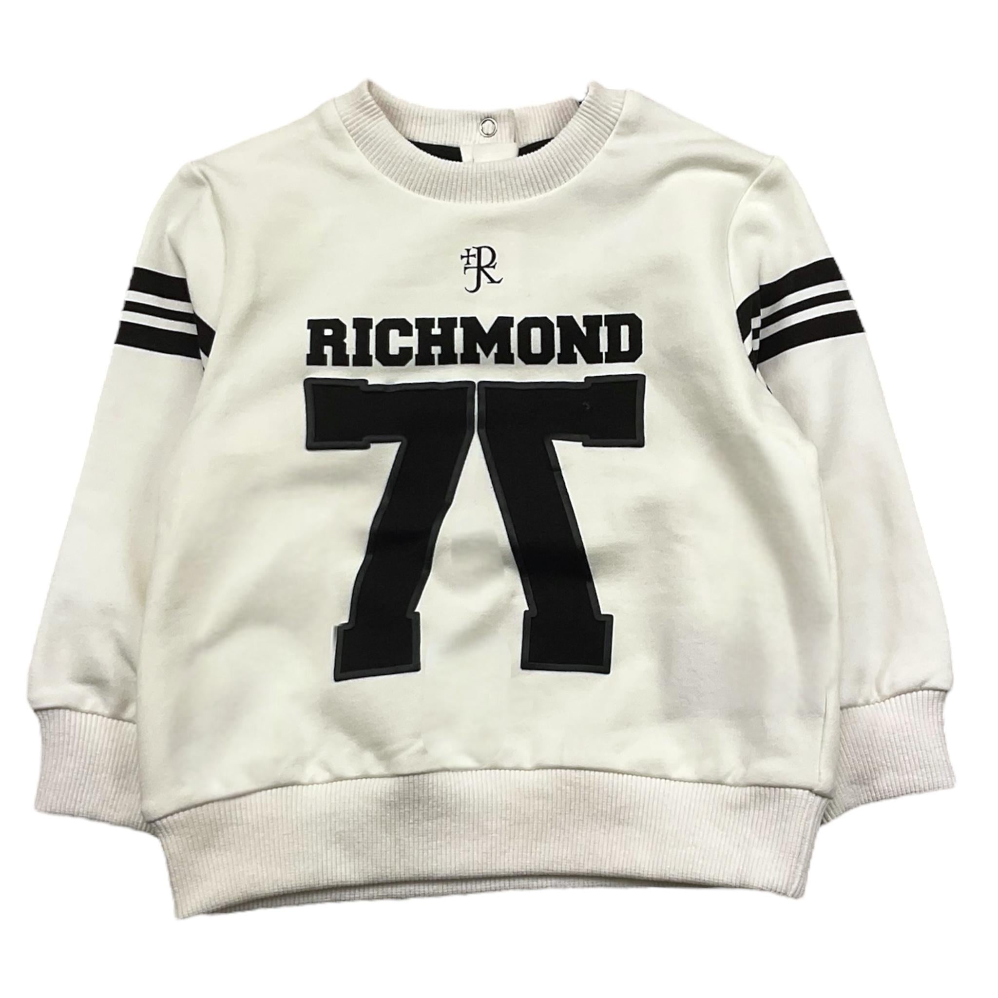 JOHN RICHMOND felpa con zip e cappuccio tinta unita con stampe Panna per Neonato RIA25052FE PANNA JOHN RICHMOND 