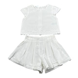 Lalalu' Completo 2 Pezzi T-Shirt-Shorts per Neonata CCTL11P BIANCO LALALU' 