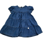 Le Bebe Abito Mezza Manica Tinta Unita In Denim per Neonata LBG6419 BLU LE BEBE 