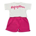 Refrigiwear Completo 2 Pezzi Bicolore T-Shirt-Bermuda per Bambina RG1470W255 BIANCO/ROSA REFRIGIWEAR 