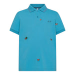 Sun68 Polo Mezza Manica Tinta Unita con Stampa per Bambino A35328X AZZURRO SUN68 