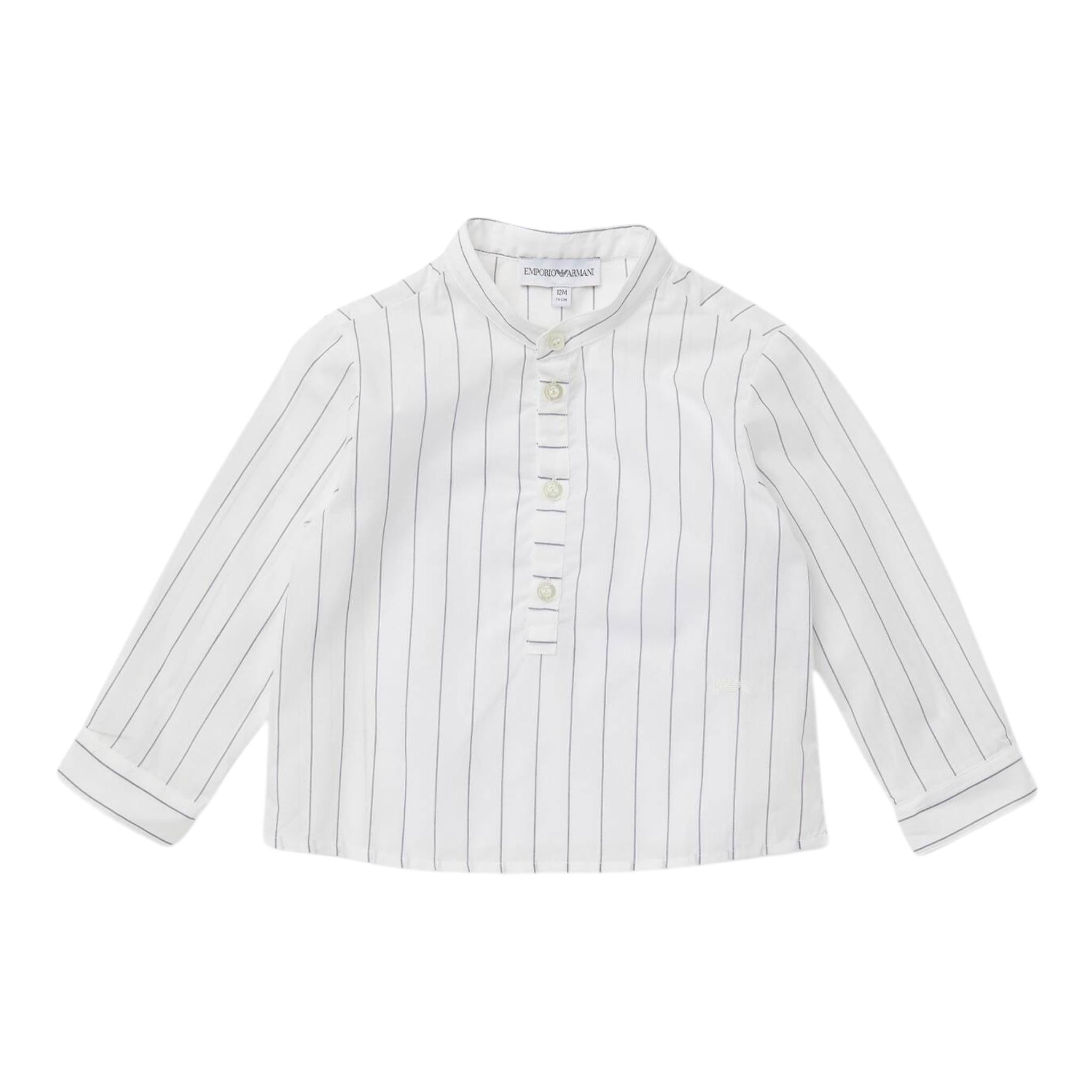 Emporio Armani Camicia Manica Lunga Tnta Unita Collo Coreano per Neonato 3KHCJ3 BIANCO EMPORIO ARMANI 