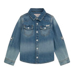 Guess Camicia Manica Lunga In Denim per Bambino N5RH05D5K80J AZZURRO GUESS 