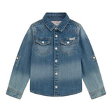 Guess Camicia Manica Lunga In Denim per Bambino N5RH05D5K80J AZZURRO GUESS 