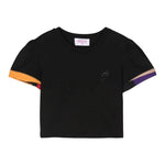 Emilio Pucci T-Shirt Girocollo Tinta Unita con Profili Maniche In Contrasto per Bambina PV8A21 NERO EMILIO PUCCI 
