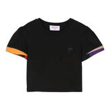 Emilio Pucci T-Shirt Girocollo Tinta Unita con Profili Maniche In Contrasto per Bambina PV8A21 NERO EMILIO PUCCI 