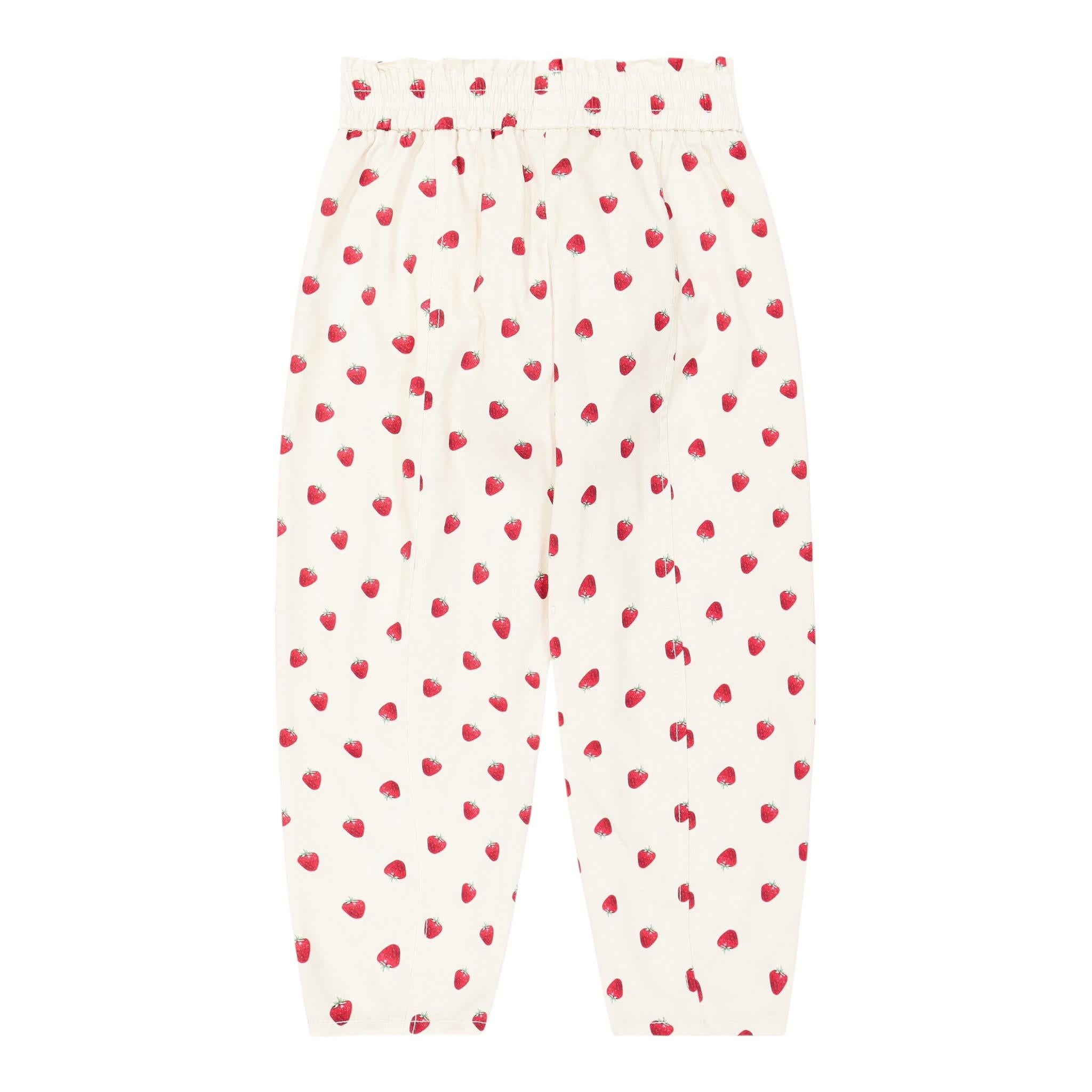 Monnalisa Pantalone tinta unita con Stampa Fragole Beige per Bambina 11C420 BEIGE MONNALISA 