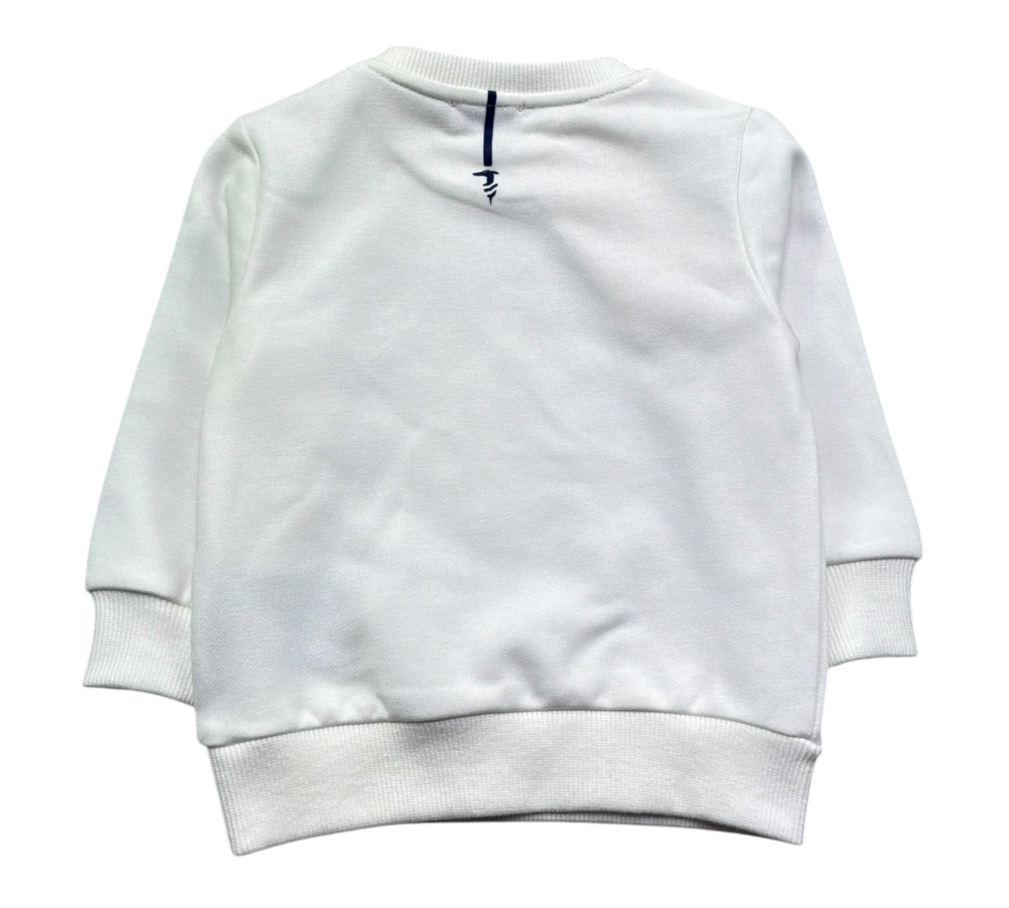 Trussardi Felpa Chiusa Girocollo Tinta Unita con Stampa per Neonato TIP26101FE BIANCO TRUSSARDI 