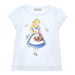 Monnalisa T-Shirt Girocollo Tinta Unita con Brillantini per Bambina 115622 BIANCO MONNALISA 