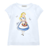 Monnalisa T-Shirt Girocollo Tinta Unita con Brillantini per Bambina 115622 BIANCO MONNALISA 